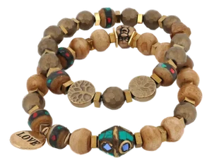 Boho Soul Nepal Meditation & Buddha Bead Bracelet Set