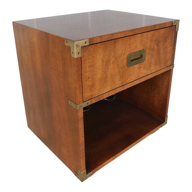 Henredon Campaign Style Nightstand Chairish