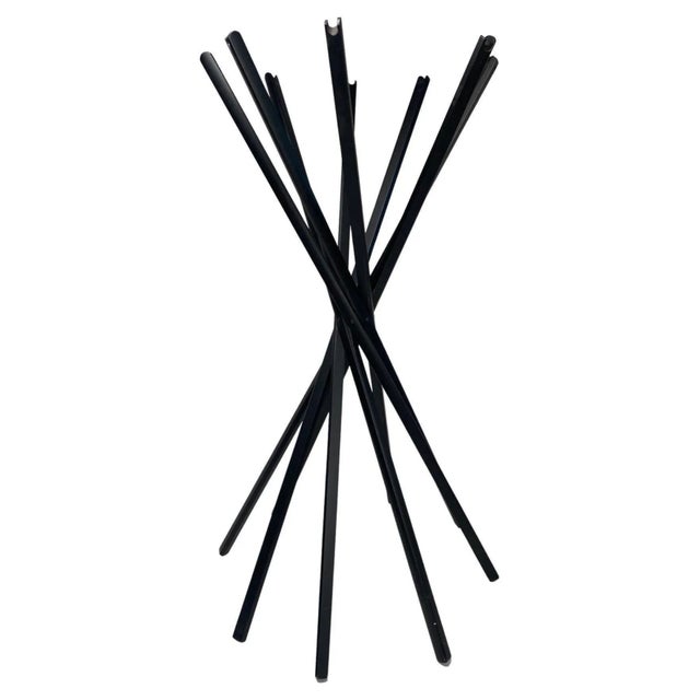 Gold Vintage Zanotta Sciangai Adjustable Clothes Stand with Frame in Black Ash, 1973 For Sale - Image 8 of 8