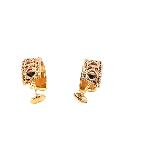 Christian Dior Christian Dior Cannage Motif Huggie Earrings, Pair For Sale - Image 4 of 11