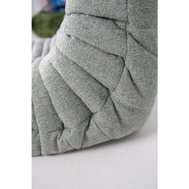 Togo Lounge Chair and Pouf in Melange Tweed Fabric by Michel Ducaroy for Ligne Roset, 1973, Set of 2 For Sale - Image 17 of 18