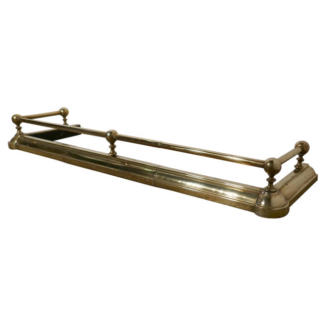 Large 19th Century Brass Fender, 1880s For Sale