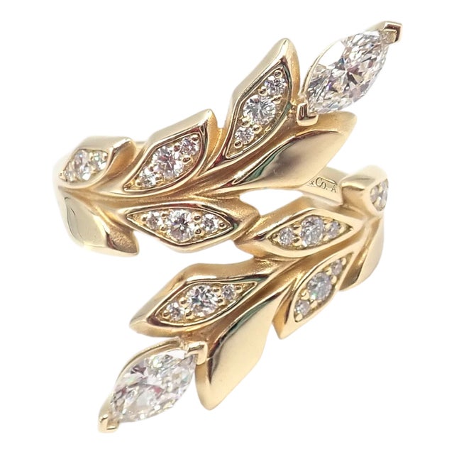 Tiffany & Co. Yellow Gold Diamond Victoria Vine Bypass Ring For Sale