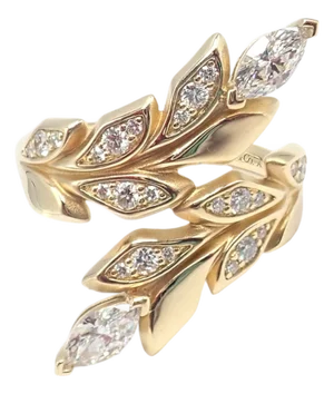 Tiffany & Co. Yellow Gold Diamond Victoria Vine Bypass Ring