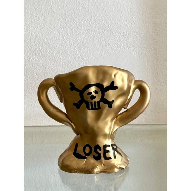 Ceramic Vintage Skull Motif Ceramic Loser Trophy For Sale - Image 7 of 12