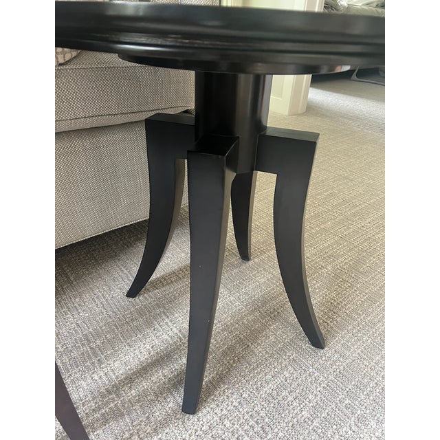 Ebony Bernhardt Round Accent Table With Mirrored Top For Sale - Image 8 of 8