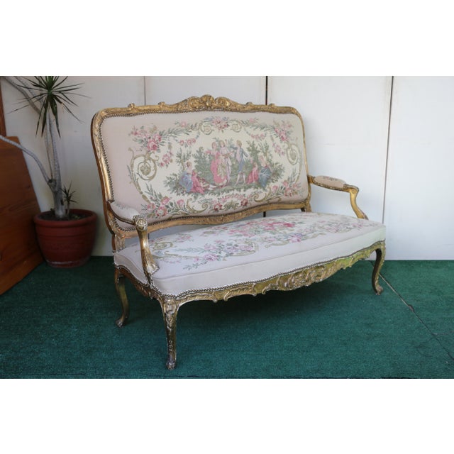 French 19th Century Upholstered Sofa With Musical Motifs, France For Sale - Image 3 of 18