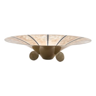 Black Starburst Silver-Plated Centre Bowl from WMF Ikora, 1930s For Sale