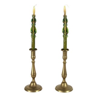 Vintage Brass Candleholders, 1950s, Set of 2 For Sale