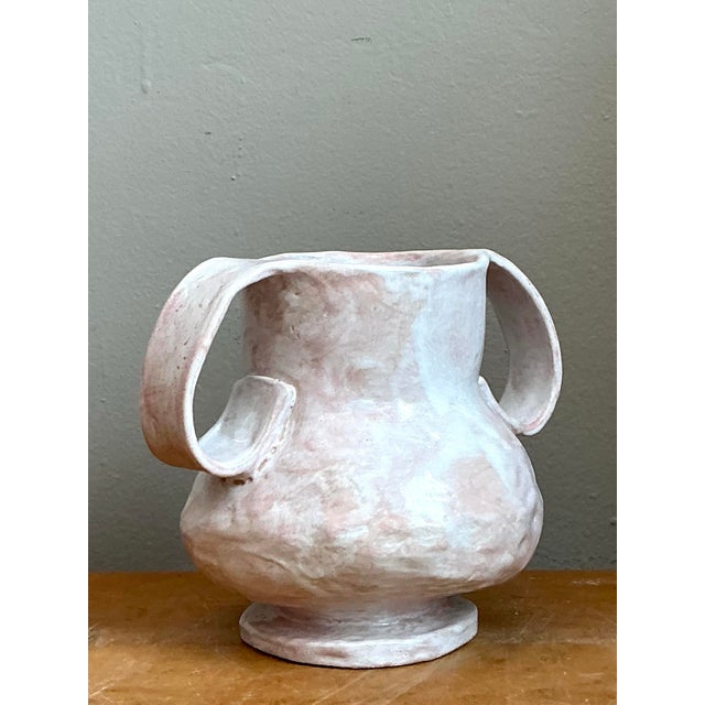 Vintage Biomorphic Ceramic Double Handle Vase For Sale - Image 12 of 12