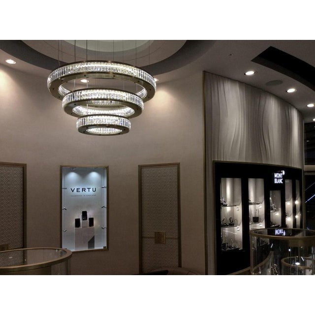 Eclipse Square Single Crystal Layer Pendant Lamp by Aggiolight, Set of 3 For Sale - Image 4 of 8