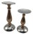 Pillar Candle Holders Silver & Rose Gold Anodized Aluminum - A Pair For Sale