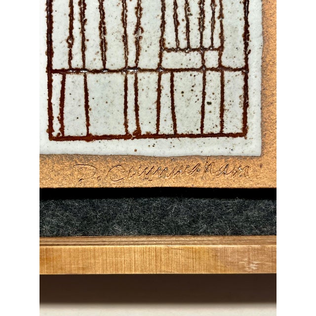 Mid-Century Modern Rare! Mid Century Modern 1970s David D. Cunningham Ceramic Wall Tile Framed For Sale - Image 3 of 9