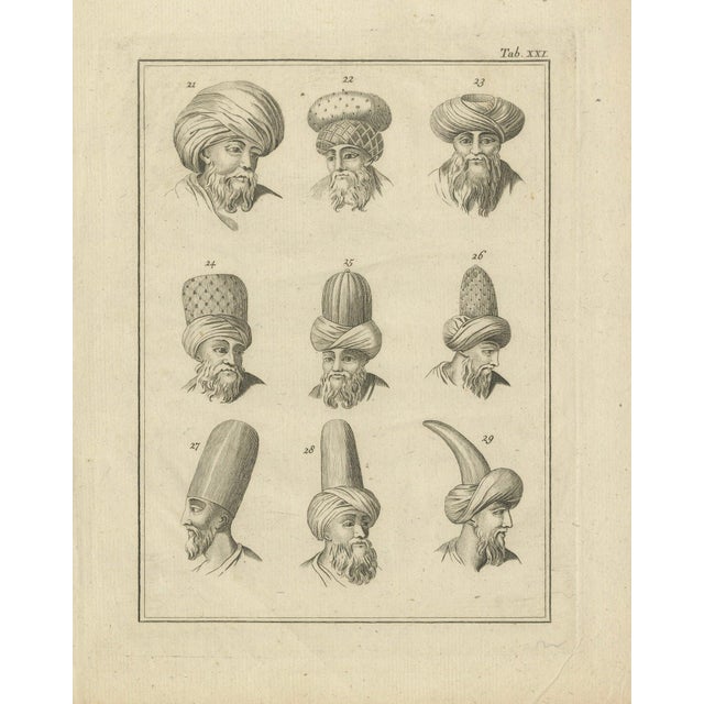 After Carsten Niebuhr, Ottoman Turban Study, 18th Century, 1774 For Sale - Image 9 of 9