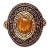 Bochic "Orient" Vintage Fancy Yellow Sapphire Ring Set In 18K Gold & Silver For Sale