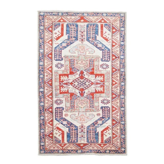 Red Vintage Colorful Rug with Pattern For Sale - Image 8 of 8