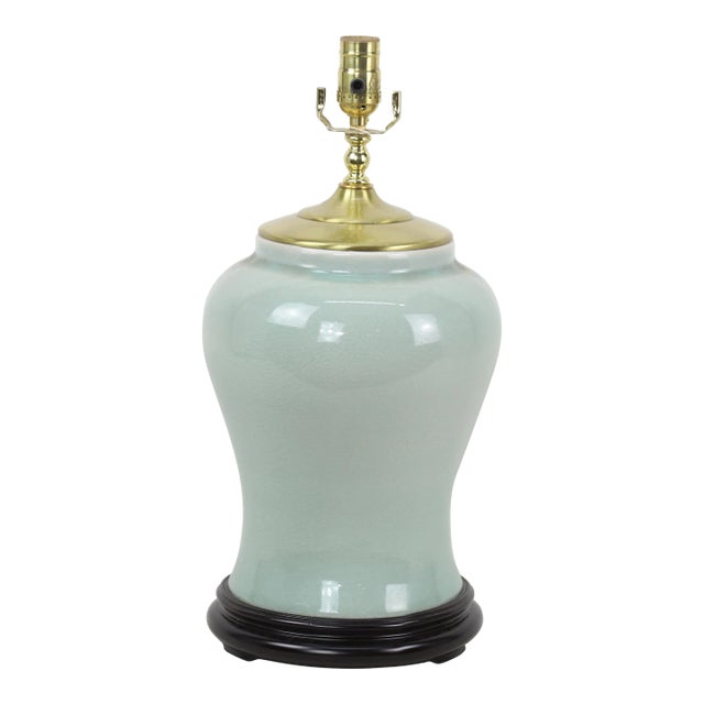 Chinese Style Celadon Vase Table Lamp For Sale