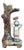 Antique Continental Majolica Figural Spill Vase Pheasant Woman Tree Trunk Figure For Sale