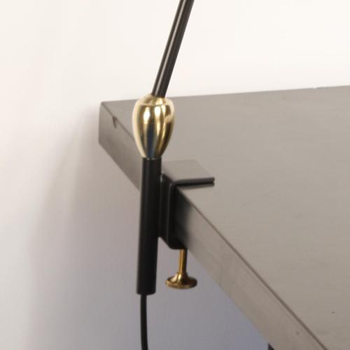 Not Yet Made - Made To Order Mid-Century Modern Black 2-Swivel Stapled Table Lamp by Serge Mouille For Sale - Image 5 of 8