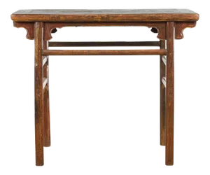 Chinese 19th Century Qing Dynasty Period Console Table with Carved Spandrels