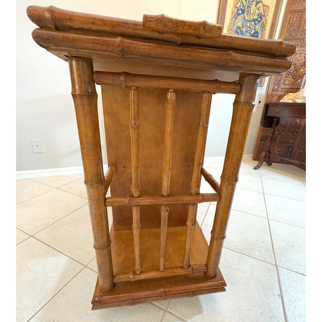 Vintage American of Martinsville Palm Beach Chic Bamboo Bar Cabinet on Casters For Sale - Image 14 of 18