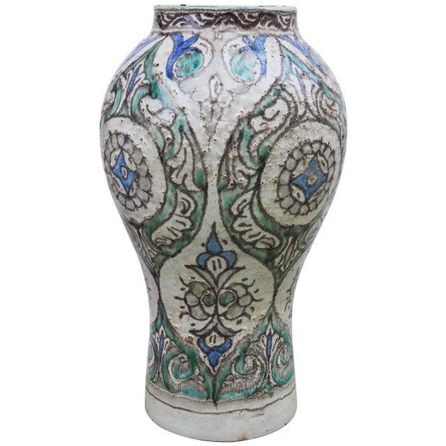 Moroccan Andalusian-Patterned Ceramic Vase For Sale - Image 3 of 8