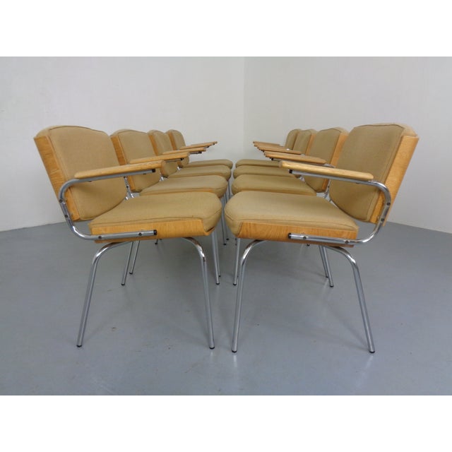 1960s Vintage Conference Armchair in Oak and Chrome from Duba Møbelindustri, Denmark, 1960s For Sale - Image 5 of 18