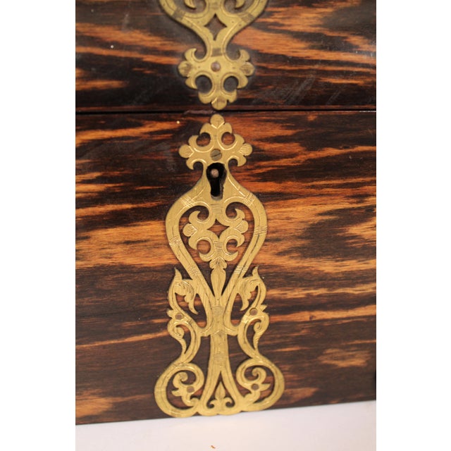 Antique Brass Mounted Calamander Wood Box For Sale - Image 9 of 9