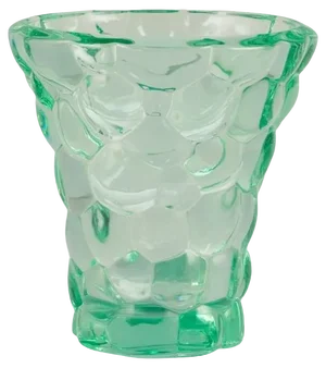 Art Deco Vase in Green Art Glass by Pierre Gire, 1940s