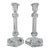 Vintage Val St. Lambert Gardenia Crystal Candlesticks, Pair – Belgian Geometric Art Deco Style For Sale
