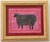 Black Suffolk Sheep on muted mauve, burgundy border with a hint of burnt orange in the border. Americana, Impressionism,...