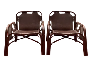 Set of Leather & Bamboo Chairs by Tito Agnoli, 1960s