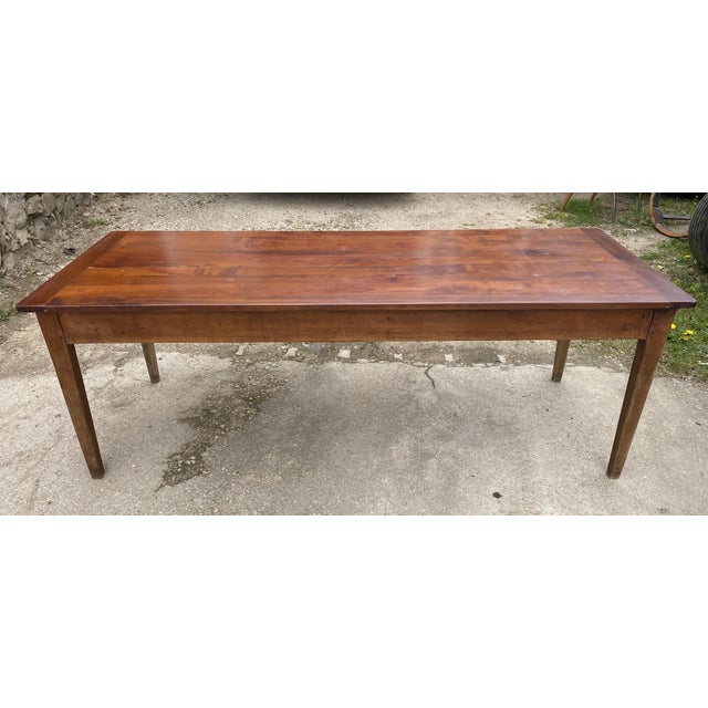 Farmhouse Dining Table in Wood with Drawer, 1930s For Sale - Image 4 of 18
