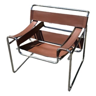 Mid Century Modern. Marcel Breuer's Wassily, Authentic Imported by Stendig 1960s Chair For Sale