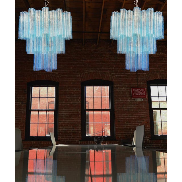 3-Tier Murano Glass Tube Chandelier, 1990s For Sale - Image 10 of 17