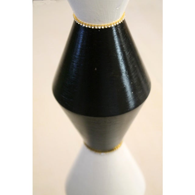 Black Mid 20th Century Modern Frederick Cooper "Harlequin" Mid Century Modern Decorator Lamps - Pair For Sale - Image 8 of 9