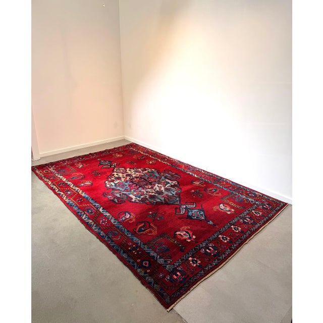 Textile Vintage Hand-Knotted Bakhtiar Rug For Sale - Image 7 of 7