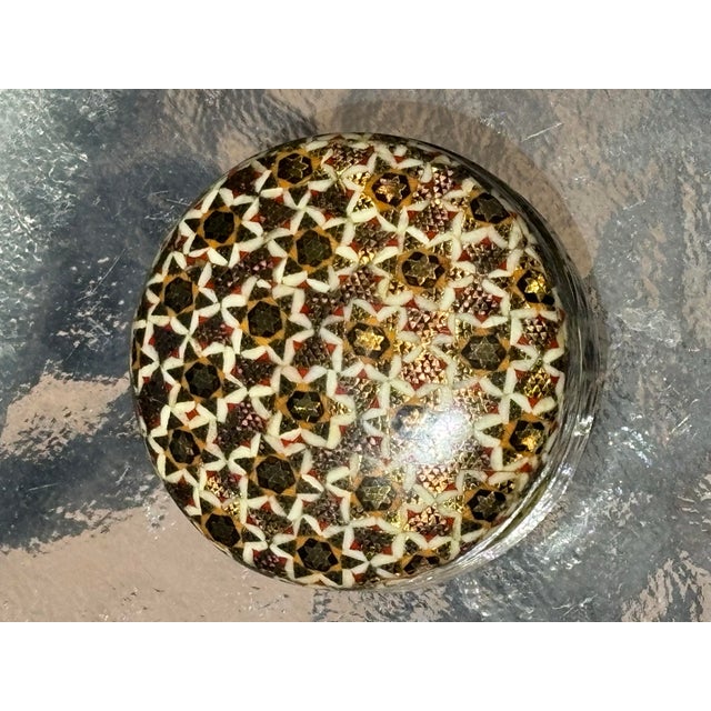 Persian Khatham Persian Micro Mosaic Trinket Box 1950s For Sale - Image 3 of 4