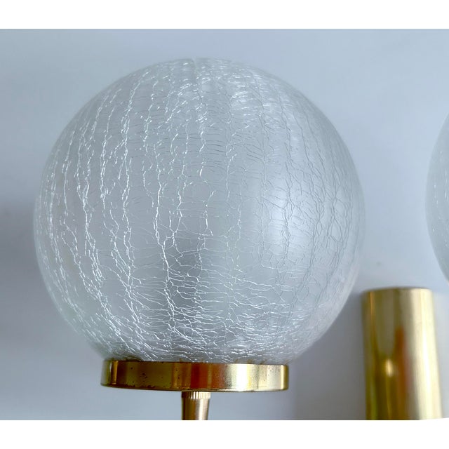 Vintage Glass and Brass Sconces, Set of 2 For Sale - Image 15 of 18