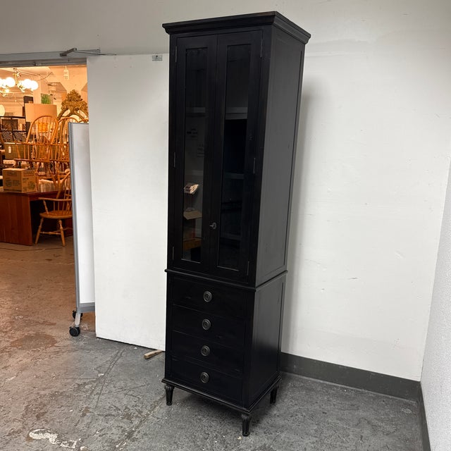 Traditional Restoration Hardware Maison Bath Cabinet, Antiqued Black For Sale - Image 3 of 12