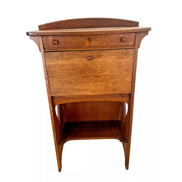 Gorgeous Arts and Crafts Secretary Desk Oak, Space Saver, Rare find Top Drawer and Bottom Bookshelf. Perfect desk for...