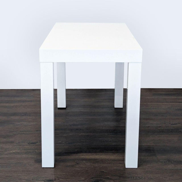 2010s West Elm White Minimalist Desk With Two Drawers For Sale - Image 5 of 10