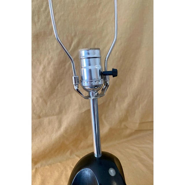 Mid-Century Modern Lamp With Black and Aluminum Base 1950 For Sale - Image 3 of 7