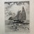 Etching by RH Palenske depicting the first America’s Cup win in 1851 Paper full sheet 12”x16 inches Image 8”x10”