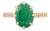 Antique 8 Prong Set 2.68 Ct Emerald Diamond Ring in 14k Gold Size 5 For Sale