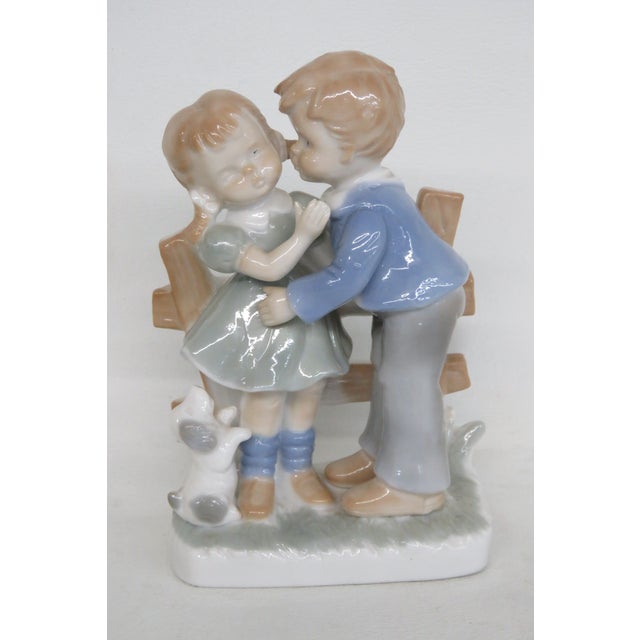 Lego Japan Young Love 1970s Porcelain Figurine Boy Girl Kissing Statuette 4486b For Sale - Image 12 of 12