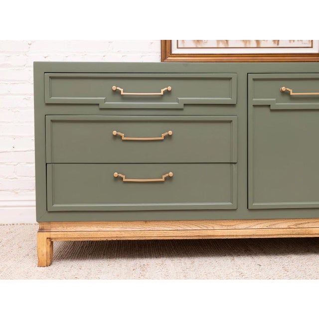 Mid 20th Century Sage Green Vintage Dresser For Sale - Image 9 of 12