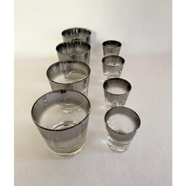 Mid-Century Modern Dorothy Thorpe Style Cocktail Glass Set- 8 Pieces For Sale - Image 3 of 10