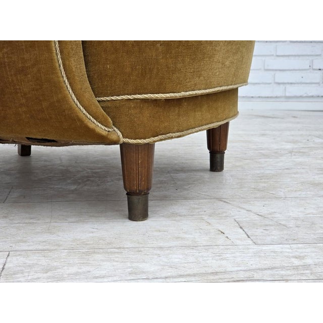 Danish Relax Chair in Honey Yellow Furniture Velour, 1960s For Sale - Image 6 of 18