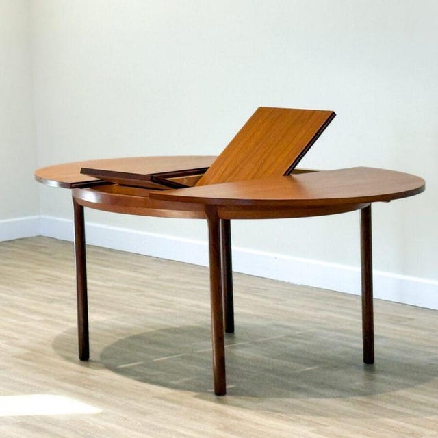 Brown Oval Teak Extending Dining Table from White & Newton, 1960s For Sale - Image 8 of 10